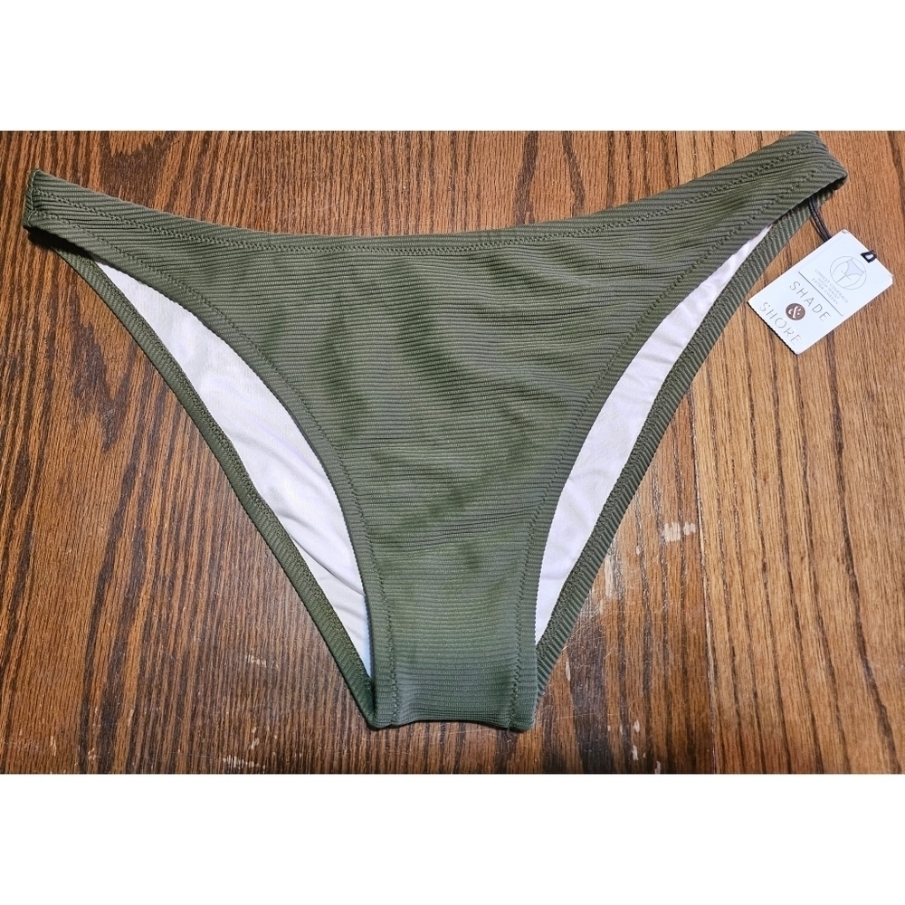 NEW Shade & Shore Extra  Cheeky Ribbed Bikini Bottoms